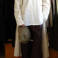 Cotton Hemp Grain Coat in Ivory