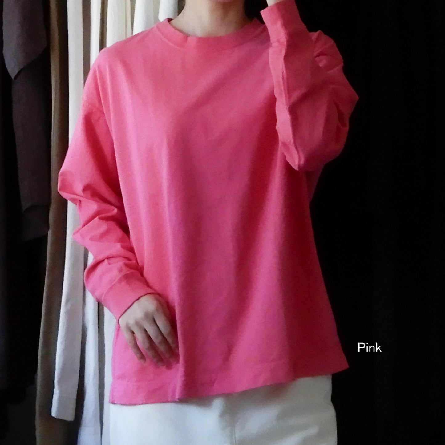 US 코튼 릴렉스 롱 슬리브 Black