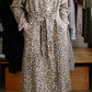 Linen flower print coat Brown