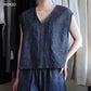 リネンコットンデニムベスト Off White